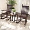 Acacia Wood Rocking Chair with Ergonomic Seat & Gentle Rocking Motion
